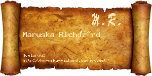 Maruska Richárd névjegykártya